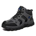 Detail of winter hiking boot featuring warm plush lining and rugged anti-slip rubber sole - 39 / Fleece Lined / Gray
