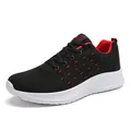 Scarpe da corsa traspiranti da uomo in nero con dettagli rossi e suola bianca morbida - 43 / Contrasto Nero Rosso (219) / Nero rosso