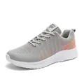 Scarpe da corsa traspiranti da uomo in grigio chiaro e arancione con suola ammortizzata - 44 / Stile Geometrico Grigio Arancione (2288) / Grigio Arancione