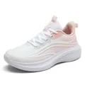 Scarpa sportiva da donna traspirante con design sfumato bianco e rosa cipria - 37 / Scarpe da Corsa Traspiranti a Onde (8838) / Bianco Rosa