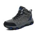 Winter waterproof gray hiking boots with warm fleece lining and non-slip sole - 36 / Fleece Lined Style / Gray