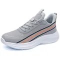 Lichtgewicht grijze hardloopschoenen voor heren met oranje details en dempende zool - 40 / 1223 Grijs
