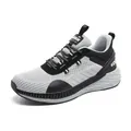 Baskets de sport en mesh respirant gris et noir avec semelle épaisse et lacets - 39 / Blanc