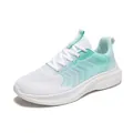 Scarpa da corsa uomo traspirante bianca e verde menta con mesh sfumato e suola morbida - 38 / Stile a Onde Flyknit (6618) / Bianco Verde