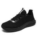 Scarpe da corsa nere da uomo in rete traspirante con suola spessa ammortizzata - 38 / Stile in Mesh a Maglia (LH9987) / tutto nero
