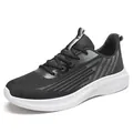 Scarpe da corsa leggere in maglia traspirante con suola spessa in gomma ammortizzata - 38 / Stile in Mesh a Contrasto (LH9987) / Grigio scuro