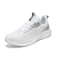 Scarpe da corsa bianche in rete traspirante con suole morbide e dettagli argento sfumato - 38 / Stile Antiscivolo Sfumato (9986) / Bianco Sporco Grigio