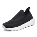Schwarz-weiße 3D-Flyknit-Sneaker zum Slipper mit atmungsaktivem Obermaterial und Dämpfung - EU 35 / Schwarz Weiß