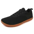 Men's breathable black mesh walking sneakers with durable tan rubber outsoles - 36 / Black