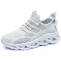 Witte hardloopschoenen voor heren, ademend mesh met grijze strepen en zachte demping - 40 / 1723 Wit