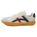 Retro mesh sneakers with grey suede panels and non-slip gum rubber sole in beige - EU 35 / Beige