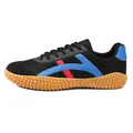 Mesh sports shoes in black with blue and red stripes and anti-slip gum rubber soles - EU 35 / Black