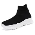 Schwarze Herren Slipper aus Mesh mit dicker weißer Sohle und elastischem Schaft - EU 38 / Schwarz Weiß