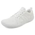 Minimale witte barefootschoenen van mesh met brede neus en zijdelingse strepen - EU 36 / Wit