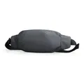 Dark grey waterproof Oxford cloth waist bag with adjustable strap and minimalist logo - Elite Grey