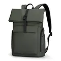 Mochila de negocios impermeable verde oscuro con cierre magnético y compartimento para laptop - Verde Oliva Mejorado