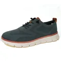Men's breathable knit loafers in dark teal with brown leather accents and white soles - 40 / Dark Green (8810)
