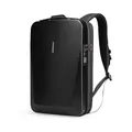 Mochila ejecutiva negra de carcasa rígida para portátil con candado TSA y textura de carbono - Negro Espacial