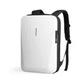 Mochila rígida blanca para portátil de hombre con cierre TSA y carcasa geométrica - Plata