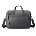 Borsa porta pc grigio scuro in tessuto impermeabile con tracolla regolabile - 15.6 / Nero Classico