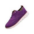 Purple breathable knit loafers with lace-up design and thick white non-slip sole for men - 38 / Purple
