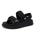 Men's and women's black sport sandals with adjustable velcro straps and EVA sole - 36 / Black