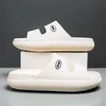 Minimalist white EVA thick platform slides for men with dual-strap sport design - EU 40 / Beige (Luminous)