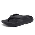Men's EVA platform flip flops with thick non-slip soles and ergonomic comfort design - 38-39 / Black