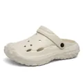 Rutschfeste EVA-Clogs für Herren mit Belüftungslöchern und Fersenriemen in Cremeweiß - 39-40 / Gebrochenes Weiß