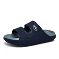 Navy blue and grey EVA slide sandals for men featuring a thick non-slip sport sole - EU 40 / Navy Blue (Non-Luminous)