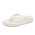 Thick sole white EVA flip flops for men featuring cushioned sole and waterproof design - 38-39 / Off White