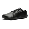 All-black barefoot casual sneakers for men in smooth synthetic leather with Fashion label - EU 37 / Black