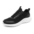 Chaussures de sport respirantes en mesh noir pour homme avec semelle blanche épaisse - 39 / Noir et Blanc
