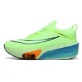Neon groen gedempte hardloopschoenen met blauwe kleurverloopzool en oranje luchtkussens - EU 36 / Groen