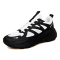 Black and white panda fashion sneakers with thick cushioning and breathable mesh - EU 39 / Panda
