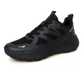 All-black fashion cushioning sneakers with breathable mesh and chunky platform sole - EU 39 / Dark Black