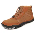Waterproof winter snow boots in brown with plush lining and anti-slip rubber sole - EU 35 / Brown