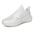 White breathable mesh thick-sole running shoe with high-elasticity cushioning design - EU 39 / Moonlight White