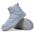 Waterproof light blue winter snow boots with warm faux fur lining and non-slip soles - EU 35 / Moon Blue