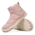 Pink quilted waterproof snow boots for women with thick faux fur lining and non-slip sole - EU 35 / Pink