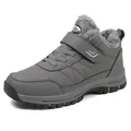 Close-up of deep gray winter boots showing thick plush lining and non-slip rubber soles - EU 37 / Gray