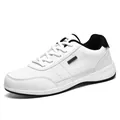 Waterproof white low-top casual sneaker for men with durable synthetic leather finish - EU 38 / White