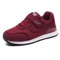 Burgundy breathable mesh walking shoes with Velcro and non-slip sole for elderly adults - EU 35 / Burgundy