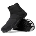 Women's waterproof black snow boots with warm faux fur lining and anti-slip rubber sole - EU 35 / Black