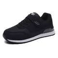 Lightweight black walking shoes for seniors with non-slip sole and hook-and-loop closure - EU 38 / Black