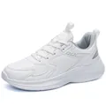 Baskets à plateforme blanche pour hommes en similicuir avec logo JGAK et doublure grise - EU 39 / Blanc