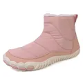 Waterproof warm pink snow boots with thick white faux fur lining and non-slip rubber soles - 38 / 8821 Pink