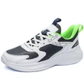 Baskets en similicuir blanc noir et vert néon avec logo JGAK pour hommes - EU 39 / Blocs de couleur