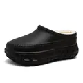 Waterproof platform winter clogs with warm faux fur lining and non-slip EVA sole for adults - 36-37 / Black