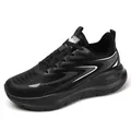 Men's winter running shoes with fleece lining and breathable mesh surface in black - 39 / Black and White